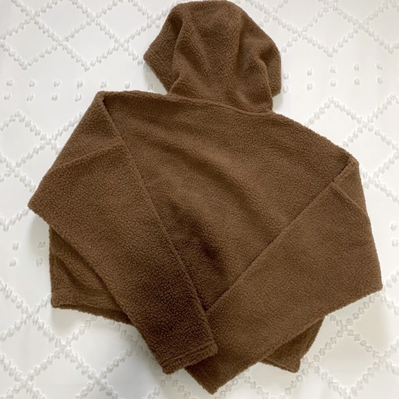 Only Amara teddy crop long sleeve full zip hoodie - Picture 2 of 4